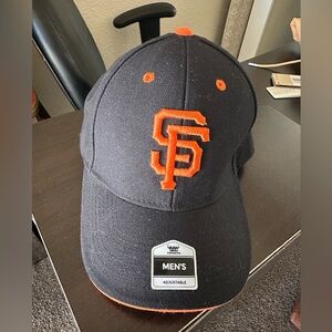 Men's Black and Orange Baseball Cap